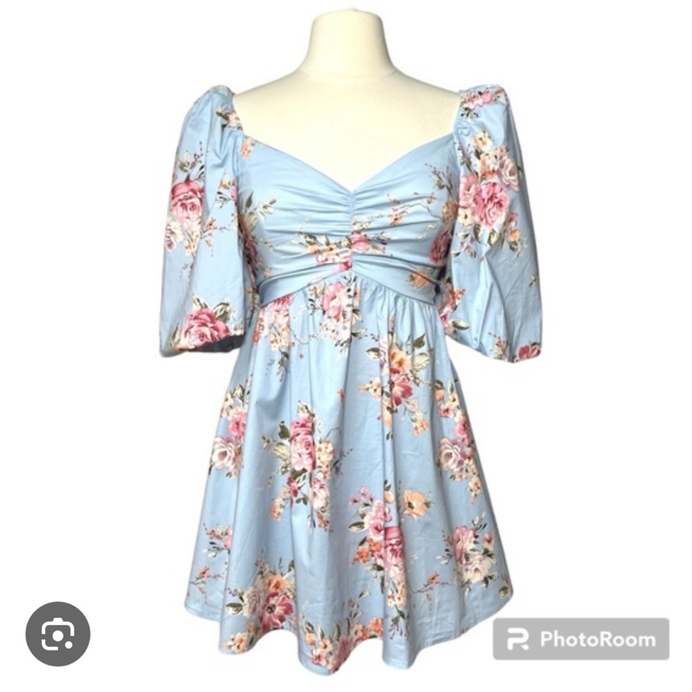 Altar’d State Puff Sleeve Floral Mini Dress